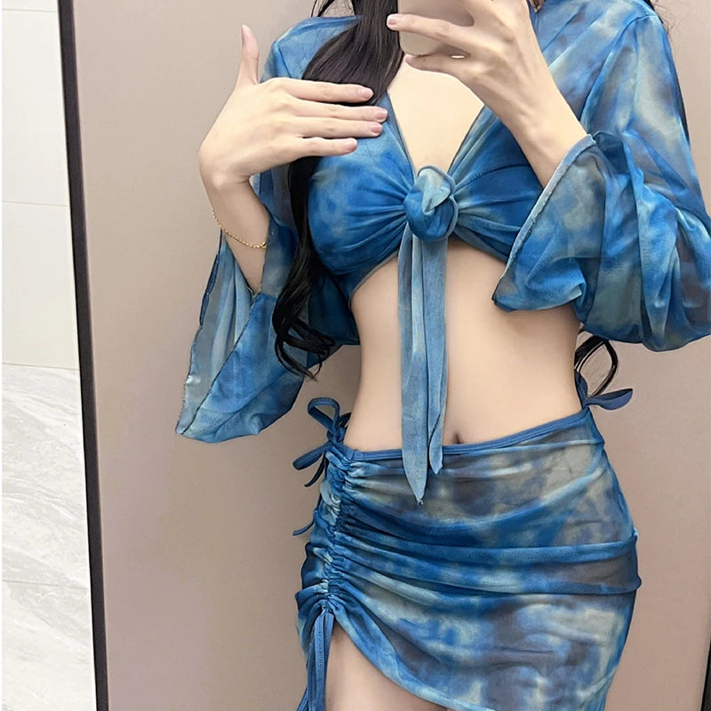 π DAZE TideBloom 4-Piece Tie-Dye Bikini Set