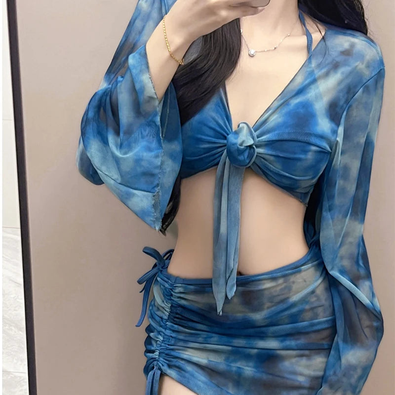 π DAZE TideBloom 4-Piece Tie-Dye Bikini Set