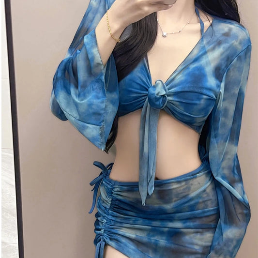 👙 DAZE TideBloom 4-Piece Tie-Dye Bikini Set