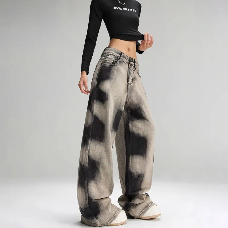 DAZE Tie-Dye Wide-Leg Jeans