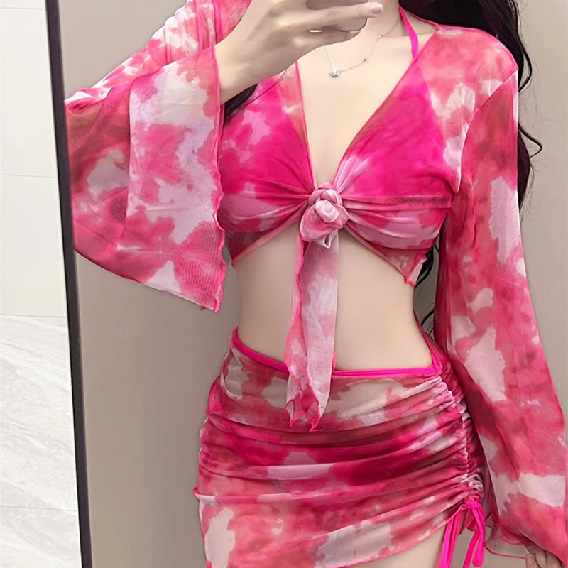 π DAZE TideBloom 4-Piece Tie-Dye Bikini Set