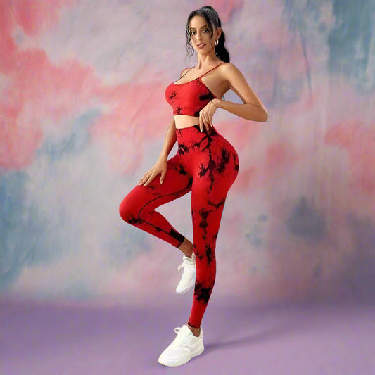 DAZE FlowSet — Tie-Dye Seamless Yoga Set (Sports Bra + Leggings)