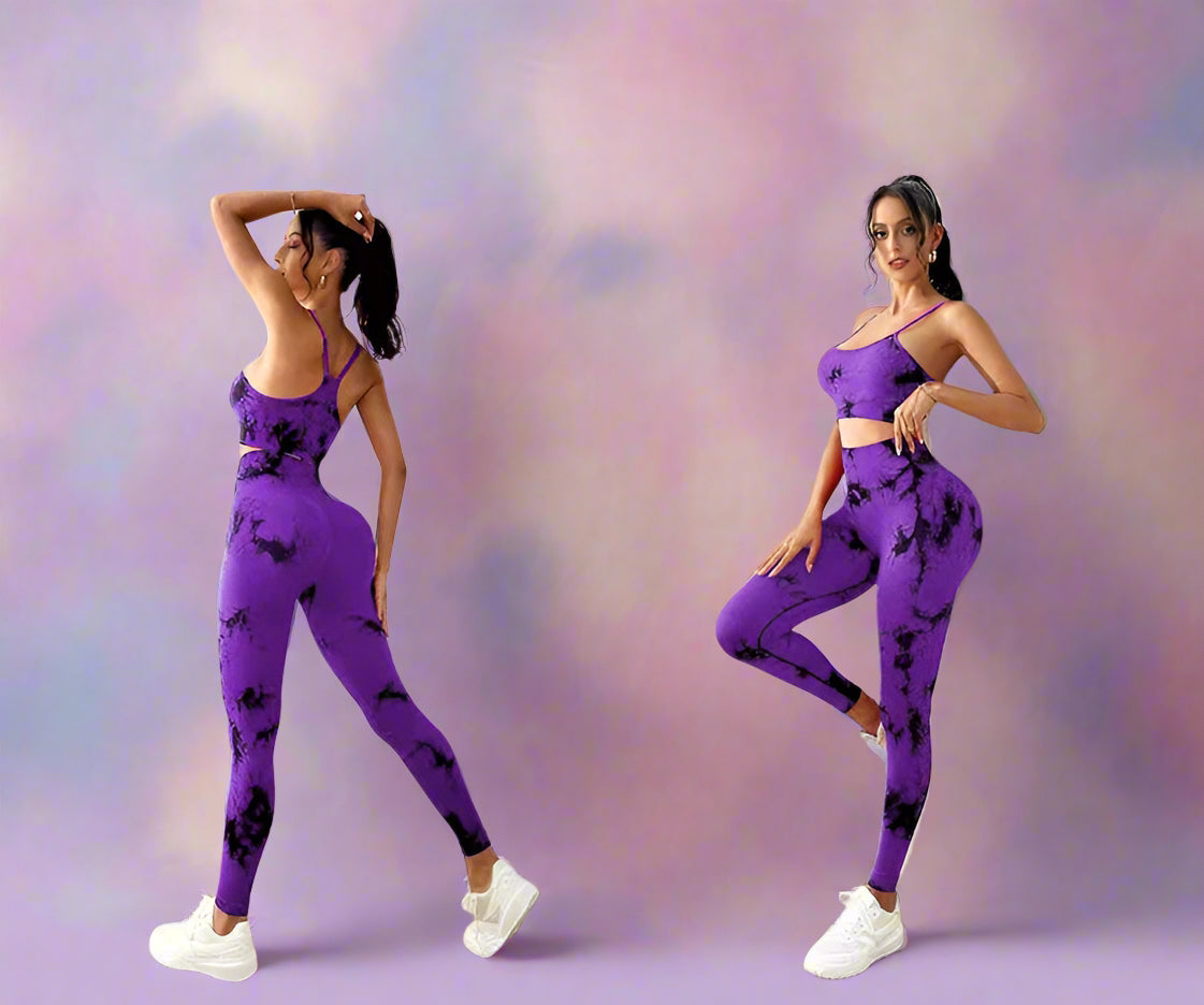 DAZE FlowSet — Tie-Dye Seamless Yoga Set (Sports Bra + Leggings)