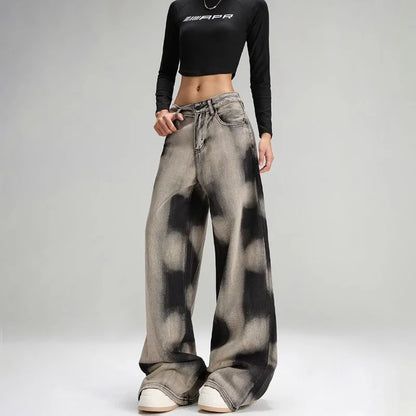 DAZE Tie-Dye Wide-Leg Jeans