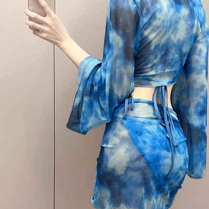 👙 DAZE TideBloom 4-Piece Tie-Dye Bikini Set