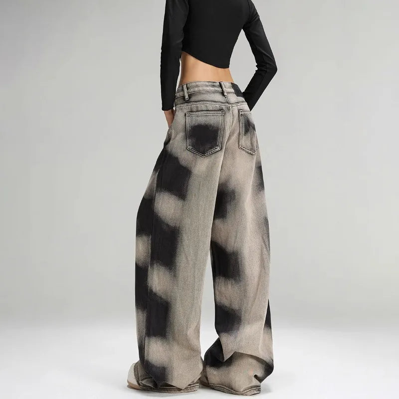 DAZE Tie-Dye Wide-Leg Jeans