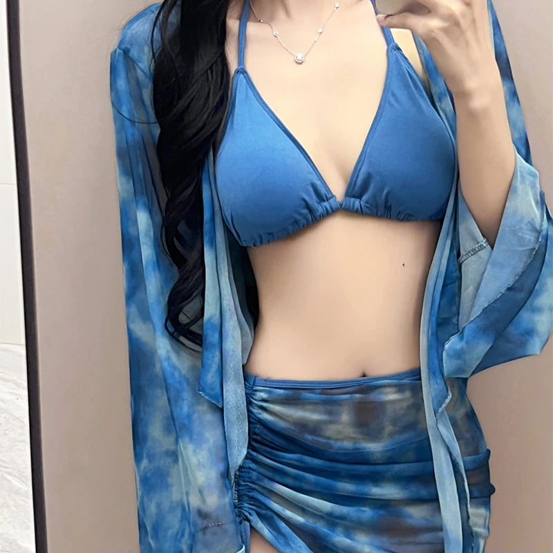 👙 DAZE TideBloom 4-Piece Tie-Dye Bikini Set