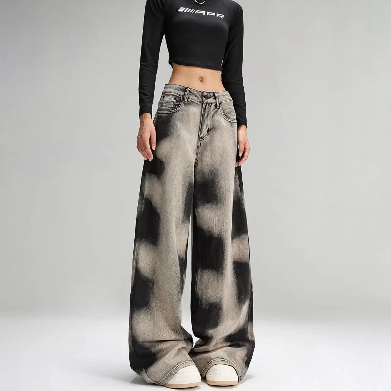 DAZE Tie-Dye Wide-Leg Jeans