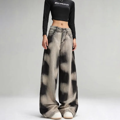 DAZE Tie-Dye Wide-Leg Jeans