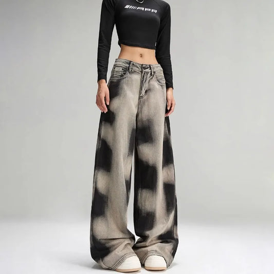 DAZE Tie-Dye Wide-Leg Jeans