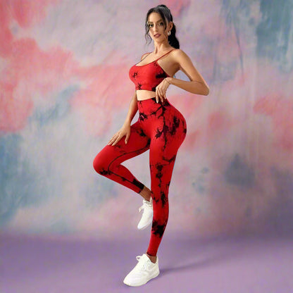 DAZE FlowSet — Tie-Dye Seamless Yoga Set (Sports Bra + Leggings)